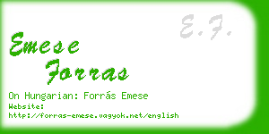 emese forras business card